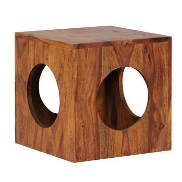 Brüxxi Odkládací / noční stolek Mumbai cube, 35 cm, masiv Sheesham