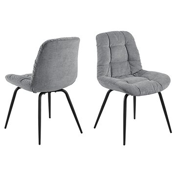 Design Scandinavia Jídelní židle Katja (SET 2ks), textil, šedá