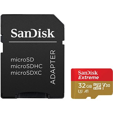 E-shop Speicherkarte SanDisk MicroSDHC 32 Gigabyte Extreme A1 UHS-I (V30) + SD adaptér, GoPro Edition
