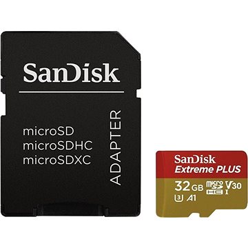 E-shop SanDisk MicroSDXC 32 GB Extreme Plus A1 UHS-I (V30) + SD Adapter