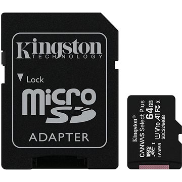E-shop Kingston Canvas Select Plus micro SDXC 64GB Class 10 UHS-I + SD Adapter