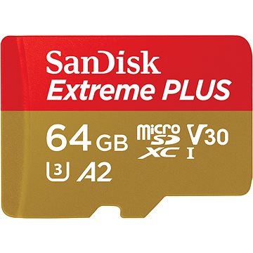 E-shop SanDisk microSDXC 64GB Extreme PLUS + Rescue PRO Deluxe + SD-Adapter