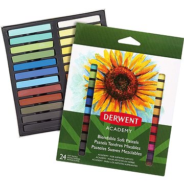 E-shop DERWENT Academy Soft Pastels - Quadratische Farbkreiden - 24 Stück Packung