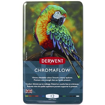 DERWENT Proffesional Chromaflow v plechové krabičce, 12 barev