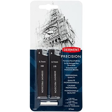 E-shop DERWENT Precision Mechanical Pencil Nachfüllset 0,7 mm HB und 2B - 30 Farben in der Packung + 3 Radi