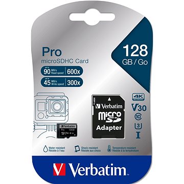 E-shop Verbatim MicroSDXC 128 GB Pro + SD Adapter
