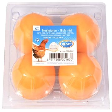 DUVO+ – Plastové podkladové vajcia pre hydinu 4,6 × 4,6 × 5,7 cm 4 ks