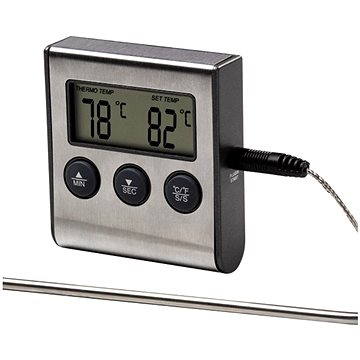 E-shop XAVAX Digitales Thermometer mit Zeitschaltuhr silber