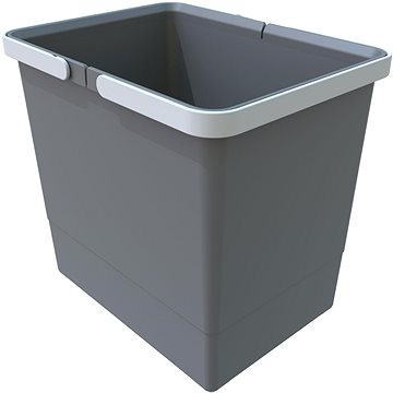 Elletipi Kunststoffkorb mit Griffen BIG, 15 L, grau, 28 x 22,5 x 30 cm