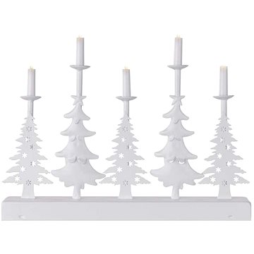 E-shop EMOS LED-Kerzenhalter - Weihnachtsbäume mit Kerzen, 24 cm, 2x AA, innen, warmweiß, Timer