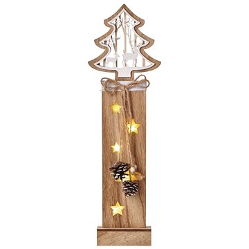 E-shop EMOS LED Holz-Weihnachtsbaum, 48 cm, 2x AA, innen, warmweiß, Timer
