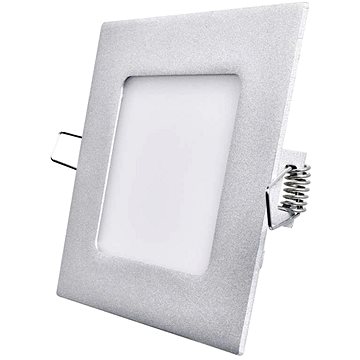EMOS LED panel 120×120, čtvercový vestavný stříbrný, 6W neutrální bílá