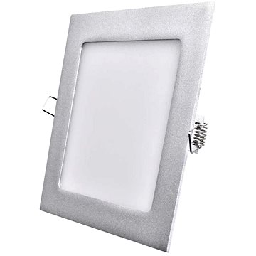 EMOS LED panel 170×170, čtvercový vestavný stříbrný, 12W neutrální bílá