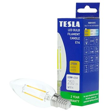 E-shop Tesla LED Kerzenbirne E14 2,5 Watt Filament