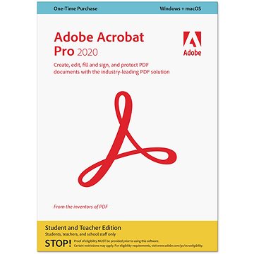 E-shop Adobe Acrobat Pro Student&Teacher, Win/Mac, EN (BOX)