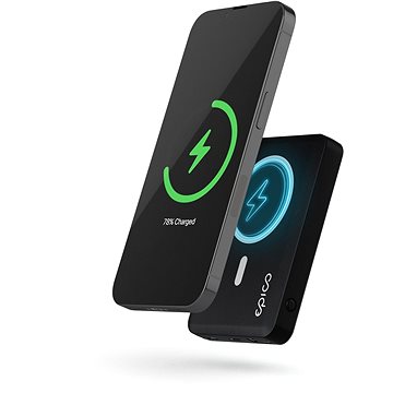 E-shop Epico 5000mAh Powerbank mit Unterstützung für MagSafe Befestigung - schwarz
