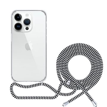 Epico transparentní kryt se šňůrkou pro iPhone 13 Pro - černo-bílá