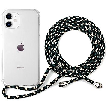 Epico Nake String Case iPhone 11 - bílá transparentní / černo-bílá