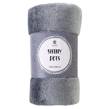 Essex Deka z mikrovlákna SHINY DOTS 150x200 cm tmavě šedá
