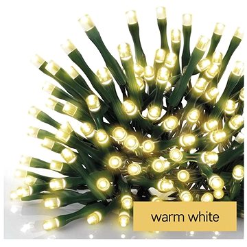 E-shop EMOS LED-Weihnachtskette grün, 12 m, innen und außen, warmweiß