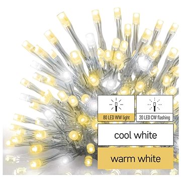 E-shop EMOS Standard LED-Kette blinkend - Eiszapfen, 2,5 m, außen, warm/kalt weiß
