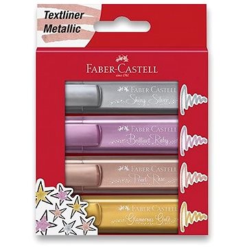 E-shop Faber-Castell Textliner 1546 metallicfarben - Set mit 4 Farben