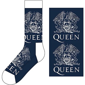 Queen - White Crests unisex modré - ponožky