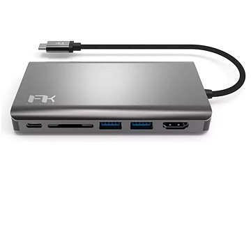 Feeltek Portable 8 in 1 USB-C Hub, gray