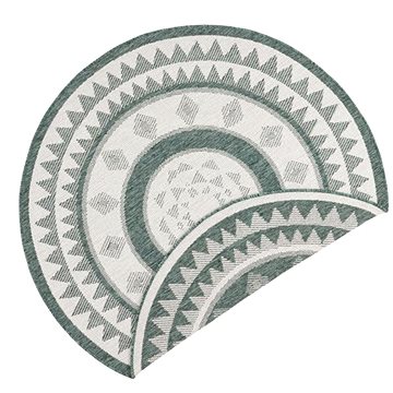 NORTHRUGS Kusový koberec Twin Supreme 103415 Jamaica green creme kruh, 200 × 200 cm