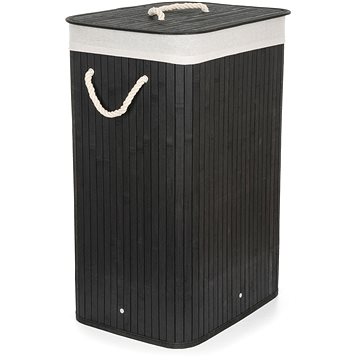 E-shop G21 Korb 40 × 30 × 60 cm 72 l schwarz mit braunem Stoffkorb, Bambus