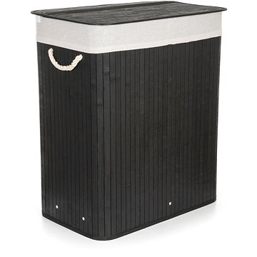 E-shop G21 Korb 52 × 32 × 63 cm 105 l schwarz mit weißem Stoffkorb, Bambus