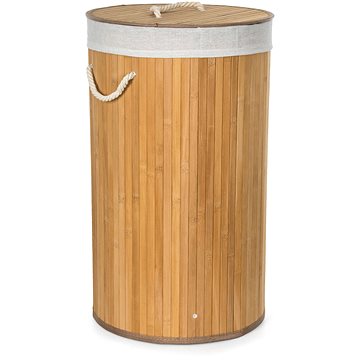 E-shop G21 Korb 35 × 60 cm rund mit weißem Stoffkorb 55 l, Bambus