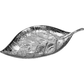 H&L Dekorační tác Silver Leaf 44cm, tepaný stříbrný