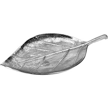 H&L Dekorační tác Silver Leaf 30cm, tepaný stříbrný