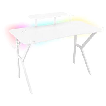 E-shop Genesis HOLM 320 mit RGB Hintergrundbeleuchtung - weiß - 120 cm x 60 cm