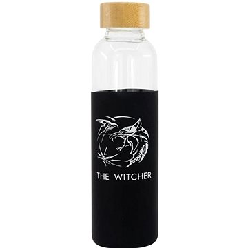 The Witcher - Symbol - skleněná láhev na pití se silikonovým návlekem