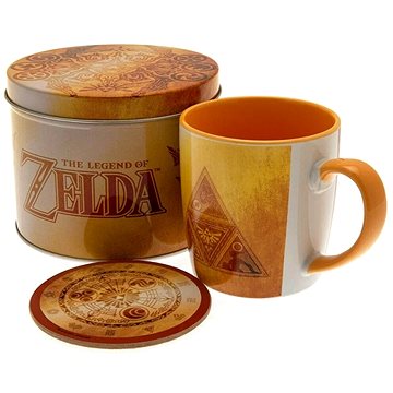 The Legend of Zelda - Golden Triforce - hrnek a podtácek v plechové krabičce