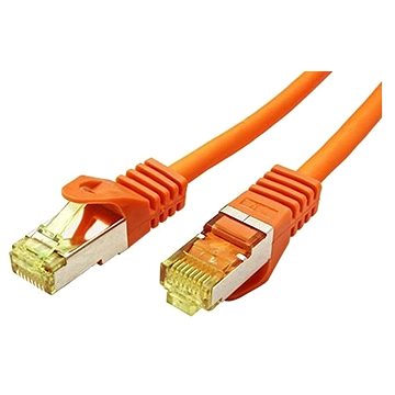 OEM S/FTP patchkabel Cat 7, s konektory RJ45, LSOH, 1m, oranžový