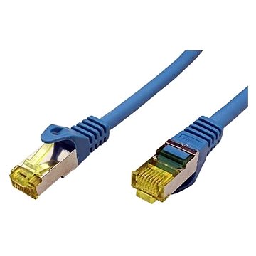 OEM S/FTP patchkabel Cat 7, s konektory RJ45, LSOH, 0.25m, modrý