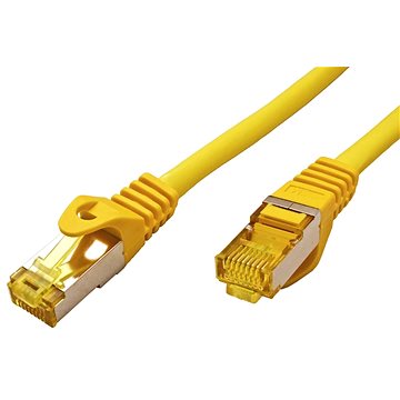 OEM S/FTP patchkabel Cat 7, s konektory RJ45, LSOH, 0.5m, žlutý
