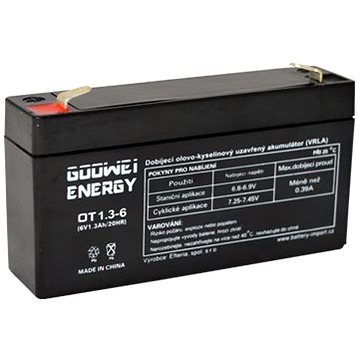 E-shop GOOWEI ENERGY Wartungsfreie Blei-Säure-Batterie OT1.3-6, 6V, 1.3Ah