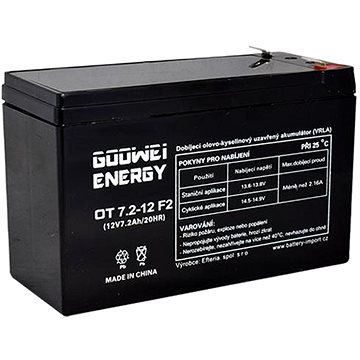 E-shop GOOWEI ENERGY Wartungsfreie Blei-Säure-Batterie OT7.2-12L - 12 Volt - 7,2 Ah