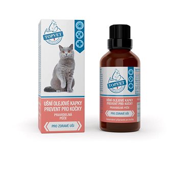 Topvet Ušné olejové kvapky prevent pre mačky 50 ml