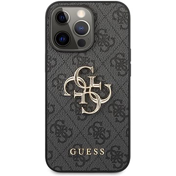 E-shop Guess PU 4G Metal Logo Back Cover für Apple iPhone 13 Pro - Grey