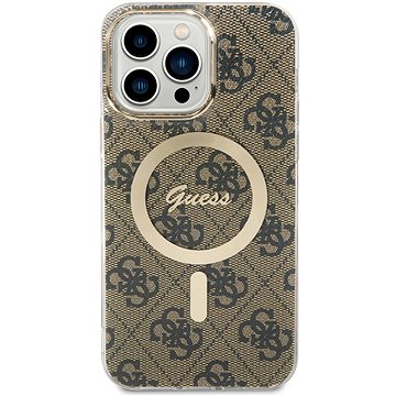 E-shop Guess IML 4G MagSafe Back Cover für iPhone 15 Pro Max Braun