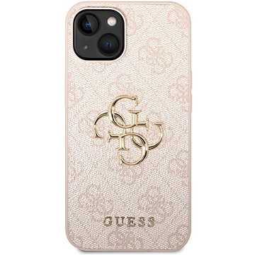 E-shop Guess PU 4G Metal Logo Back Cover für iPhone 15 Plus rosa
