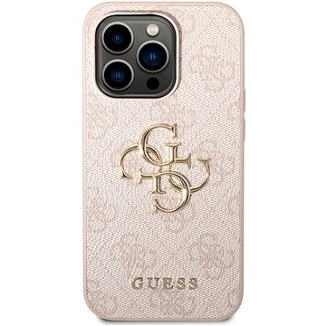 E-shop Guess PU 4G Metal Logo Back Cover für iPhone 15 Pro rosa