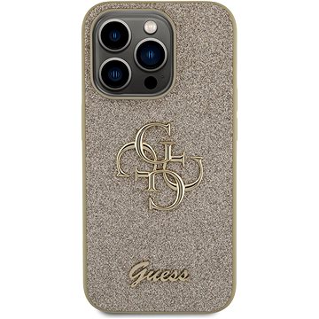 E-shop Guess PU Fixed Glitter 4G Metal Logo Back Cover für iPhone 15 Pro gold