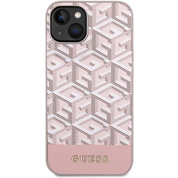 E-shop Guess PU G Cube MagSafe Back Cover für iPhone 15 Pink