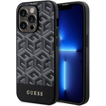 E-shop Guess PU G Cube MagSafe Back Cover für iPhone 15 Pro Schwarz